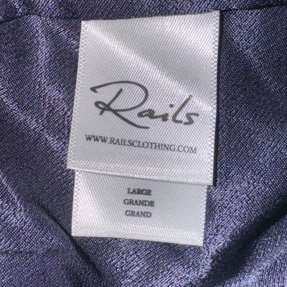 Rails Callan Jumpsuit Women's Size L Azure Blue Leopard Print Pockets Tie Waist - Picture 7 of 8